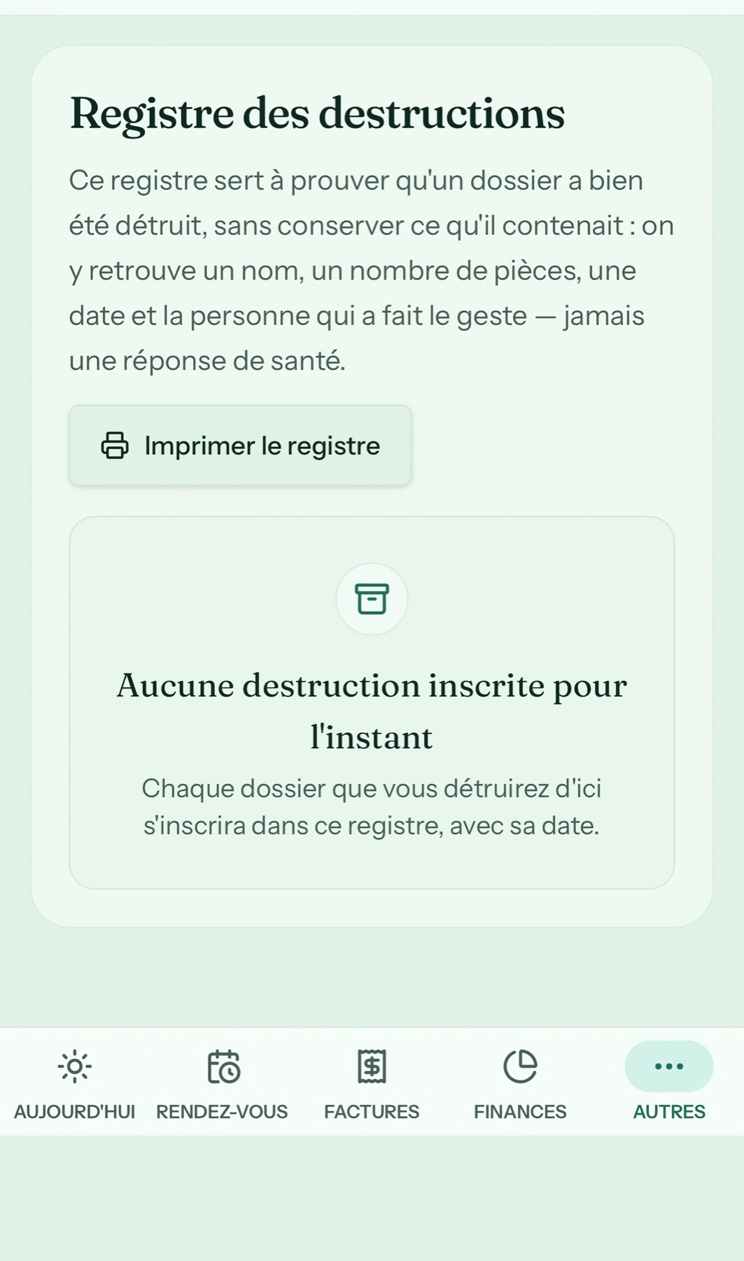 Dossiers dans Créno-QC sur mobile