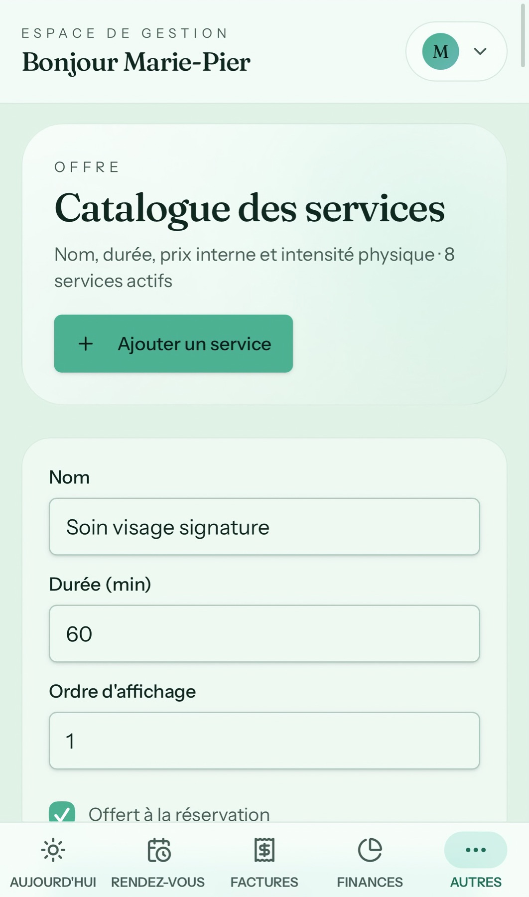 Services dans Créno-QC sur mobile